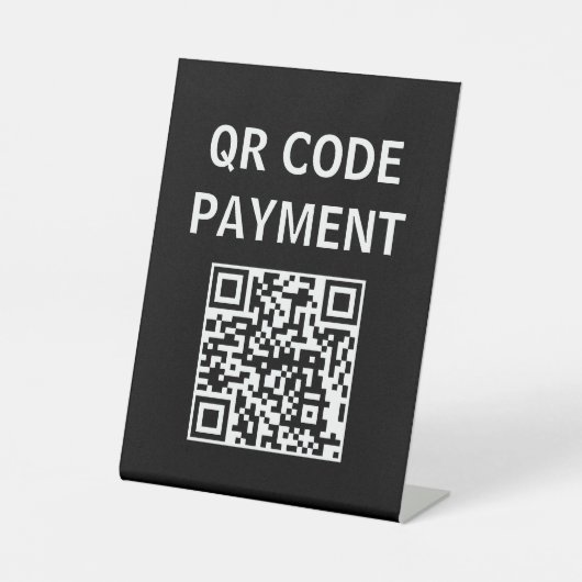 QR-code Betaalteken, girale betaling Reclamebord Met Voetstuk (Voorkant)