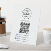 QR-code Betalen | Zelle PayPal Business Logo Reclamebord Met Voetstuk (Insitu)