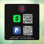 QR Code Betaling | CashApp Paypal Scan om te Betal Raamsticker (Vel 3)