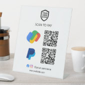 QR-code Betaling | Google betalen en PayPal scanne Reclamebord Met Voetstuk (Insitu)
