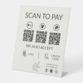 QR Code Betaling - Scannen naar Betalen Business L Reclamebord Met Voetstuk (Voorkant)
