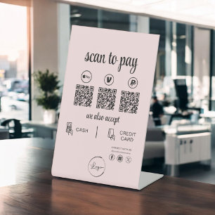 QR Code Betaling - Scannen naar Betalen Business L Reclamebord Met Voetstuk