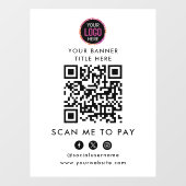 QR-code betaling | Scannen om bedrijfslogo te beta Raamsticker (Vel)