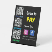 QR-code Betaling | Venmo Paypal CashApp Scan to Pa Reclamebord Met Voetstuk (Voorkant)