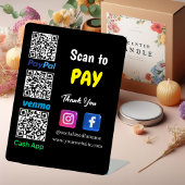 QR-code Betaling | Venmo Paypal CashApp Scan to Pa Reclamebord Met Voetstuk