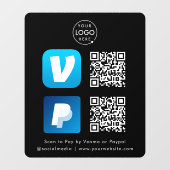 QR-code betaling | Venmo & Paypal Scan om te betal Raamsticker (Vel)