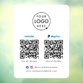 QR-code betaling | Venmo Paypal Scan om te betalen Raamsticker (Vel 3)