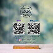 QR-code Betaling | Zelle Paypal Scan to Pay Logo Acryl Bord (Neutraal)