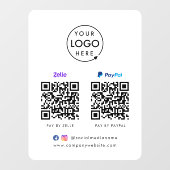 QR-code Betaling | Zelle Paypal Scan to Pay Logo Raamsticker (Vel)