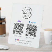 QR-code Betaling | Zelle Paypal Scan to Pay Logo Reclamebord Met Voetstuk (Insitu)