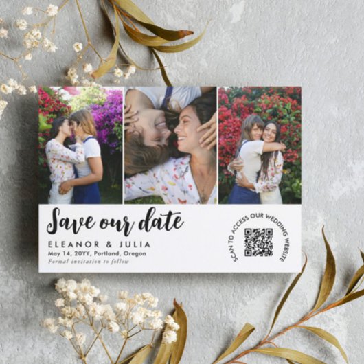 QR Code Bigouwebinden met foto's opslaan Datum Save The Date