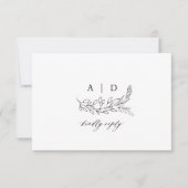 QR code black and white monogram wedding RSVP Kaartje (Voorkant)