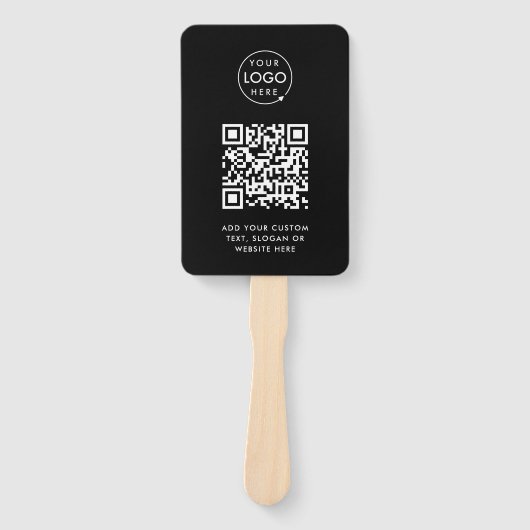 QR-code | Black Business Logo Professional Handwaaier (Voorkant)