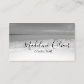 QR Code Black en White Ocean Zee Professional Bus Visitekaartje (Voorkant)