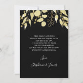 QR Code Black Gold Foliage Weddenschap Kaart (Achterkant)