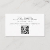 QR code black white monogram wedding details Informatiekaartje (Achterkant)