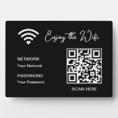 QR Code Blanc Profitez De La Plaque Tabletop Wifi