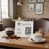 QR Code Blanc Profitez De La Plaque Tabletop Wifi