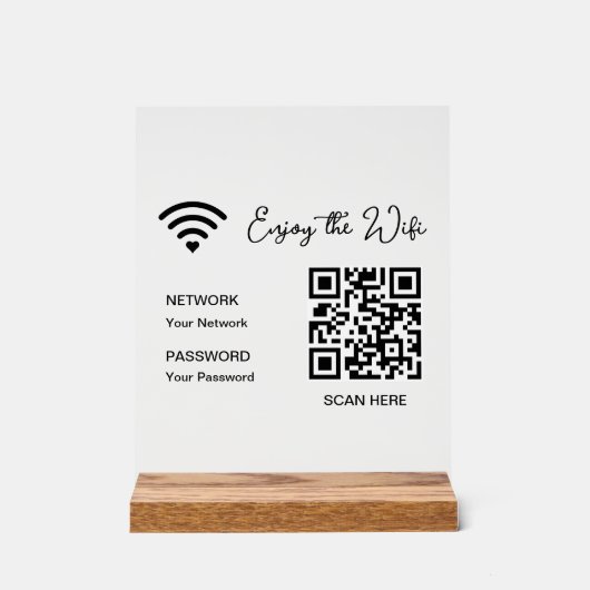 QR Code Blanc Profitez De La Tablette Wifi Signal  (Recto)