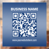QR-code | Blau (of elke kleur) verloop Raamsticker (Vel 2)