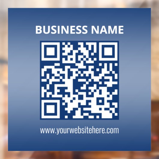 QR-code | Blau (of elke kleur) verloop Raamsticker (Vel 2)