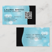 QR-code / Blauw Boke Abstract Visitekaartje (Voorkant / Achterkant)