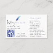 QR-code Blauw en witminimalistisch Visitekaartje (Achterkant)