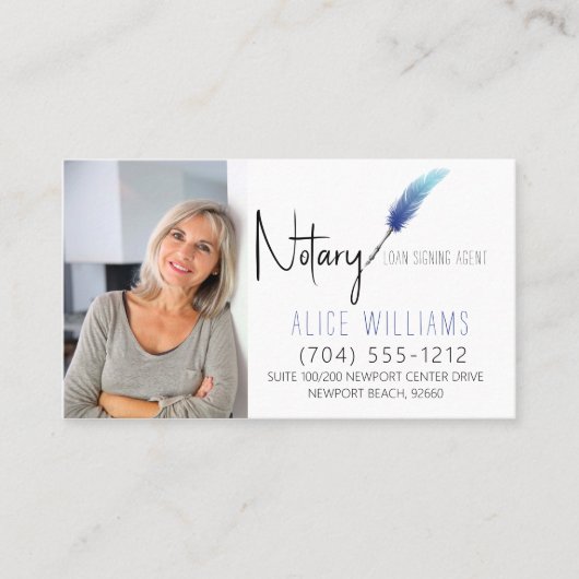 QR-code Blauw en witminimalistisch Visitekaartje (Voorkant)