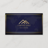 QR Code Blauw Moderne Minimalistische Professionee Visitekaartje (Voorkant)