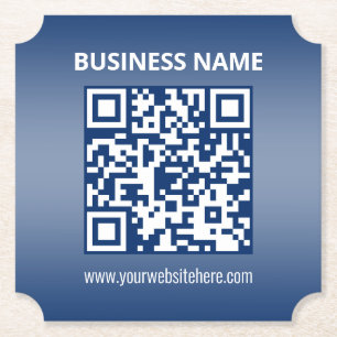 QR-code   Blauw (of elke kleur) Verloop Kartonnen Onderzetters