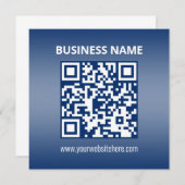 QR-code | Blauw (of elke kleur) Verloop Notitiekaartje (Voorkant / Achterkant)