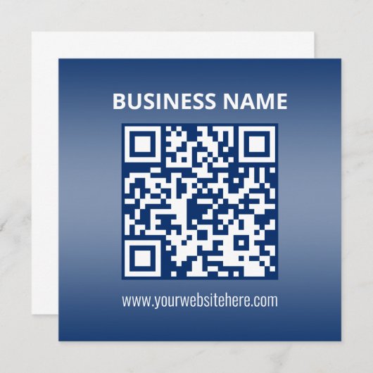 QR-code | Blauw (of elke kleur) Verloop Notitiekaartje (Voorkant / Achterkant)