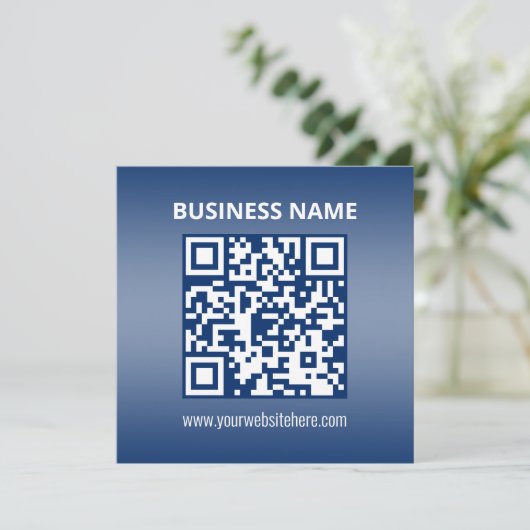 QR-code | Blauw (of elke kleur) Verloop Notitiekaartje (Staand voorkant)