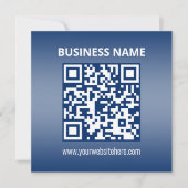 QR-code | Blauw (of elke kleur) Verloop Notitiekaartje (Voorkant)