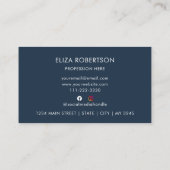 QR-code Blauw professionele Logo Aangepast Visitekaartje (Achterkant)