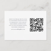 QR Code Blauw & Zilver Botanische bruiloft Details Informatiekaartje (Achterkant)