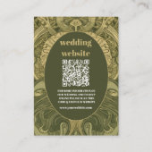 qr code  Bloemen Art Nouveau Bruiloft Informatiekaartje (Voorkant)
