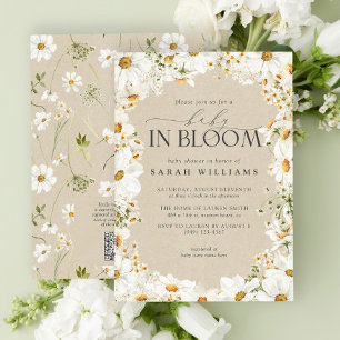 QR Code Bloemen Daisy Baby in Bloom Rustieke Douch Kaart