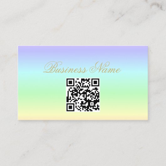 QR-Code-Blue Angel on a pastel rainbow background Visitekaartje (Achterkant)
