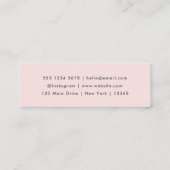 QR-code | Blush Pink Feminine Girly Pastel Modern Mini Visitekaartje (Achterkant)