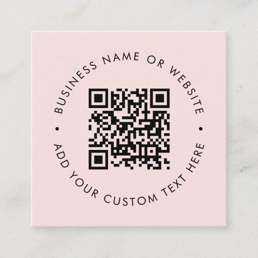 QR Code | Blush Pink Modern Professional Vierkante Visitekaartje (Voorkant)