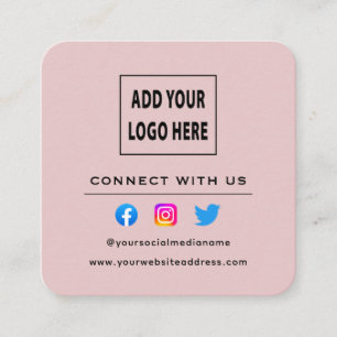 QR code Blush Pink volgt scannen om verbinding met Vierkante Visitekaartje