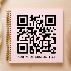 QR-code Blush roze minimalistisch eenvoudig scan Notitieboek