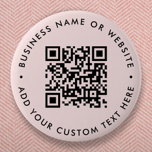 QR-code Blush roze minimalistische moderne ronde Button 5,7 Cm