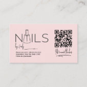 QR Code Blush Roze nagelsalon Manicurist Afsprakenkaartje (Voorkant)