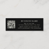 QR Code | Blush Rozen Zwart Mini Visitekaartje (Achterkant)