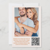 QR-code Boho Chic Retro Bloem Bruiloft Kaart (Achterkant)