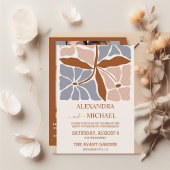 QR-code Boho Chic Retro Bloem Bruiloft Kaart