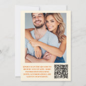 QR Code Boho Retro Bloem Bruiloft Kaart (Achterkant)
