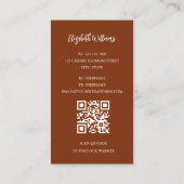 QR-code | Boho Roos Floral Moon Terracotta Visitekaartje (Achterkant)